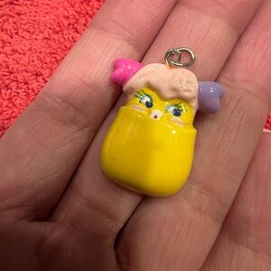 Popples vintage yellow charm or pendant for necklace
